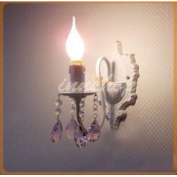 歐式拉絲 粉紫白水晶燈單頭壁燈 (IS0114)