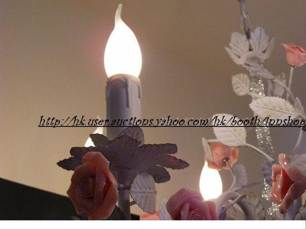 陶瓷玫瑰 4頭吊燈 燈飾(IS0778)