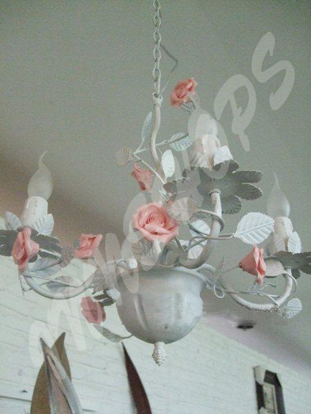 陶瓷玫瑰 4頭吊燈 燈飾(IS0778)