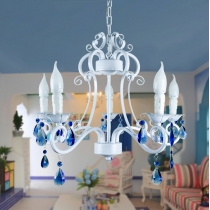 燈飾 地中海藍色水晶吊燈 5頭 (IS2074)