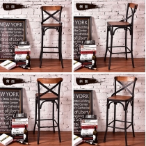 原木復古鐵藝吧椅 Bar Chair (IS4136)