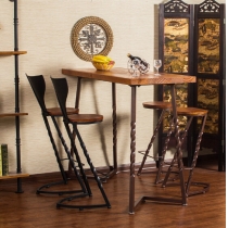 原木復古鐵藝Bar Table Bar Chair (IS4692)