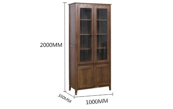 北歐實木系列 白橡木儲物書櫃(胡桃色) 100cm (IS5870)