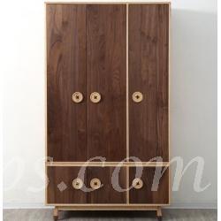 北歐實木系列 胡桃木白橡木3門衣櫃 120cm (IS5102)