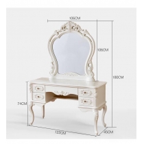 法式貴族 實木公主梳妝台連凳 *4呎(IS0578)