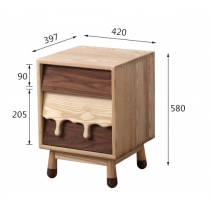 北歐實木系列 黑胡桃木+白橡木床頭櫃*1呎5 (IS5101)