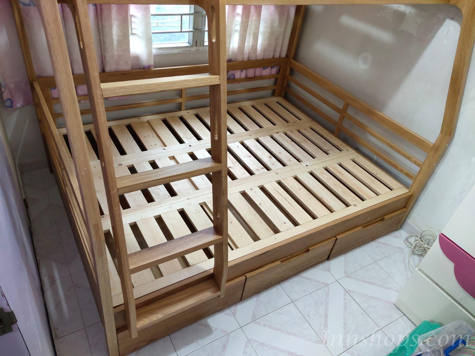 北歐實木系列 白橡木碌架床*可訂造呎吋(不包床褥) (IS5971)