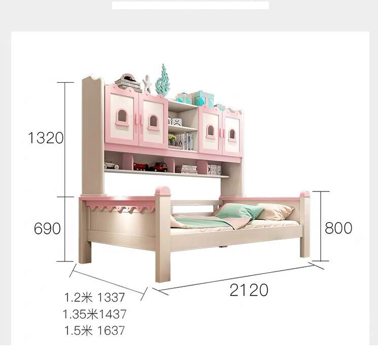 兒童皇國 全實木藍白色衣櫃床 小朋友床 4呎/4呎半/5呎(不包床褥) (IS6237)