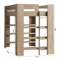 北歐實木系列 白橡木高架床組合*可訂造呎吋(參考圖) (不包床褥)(IS6249)
