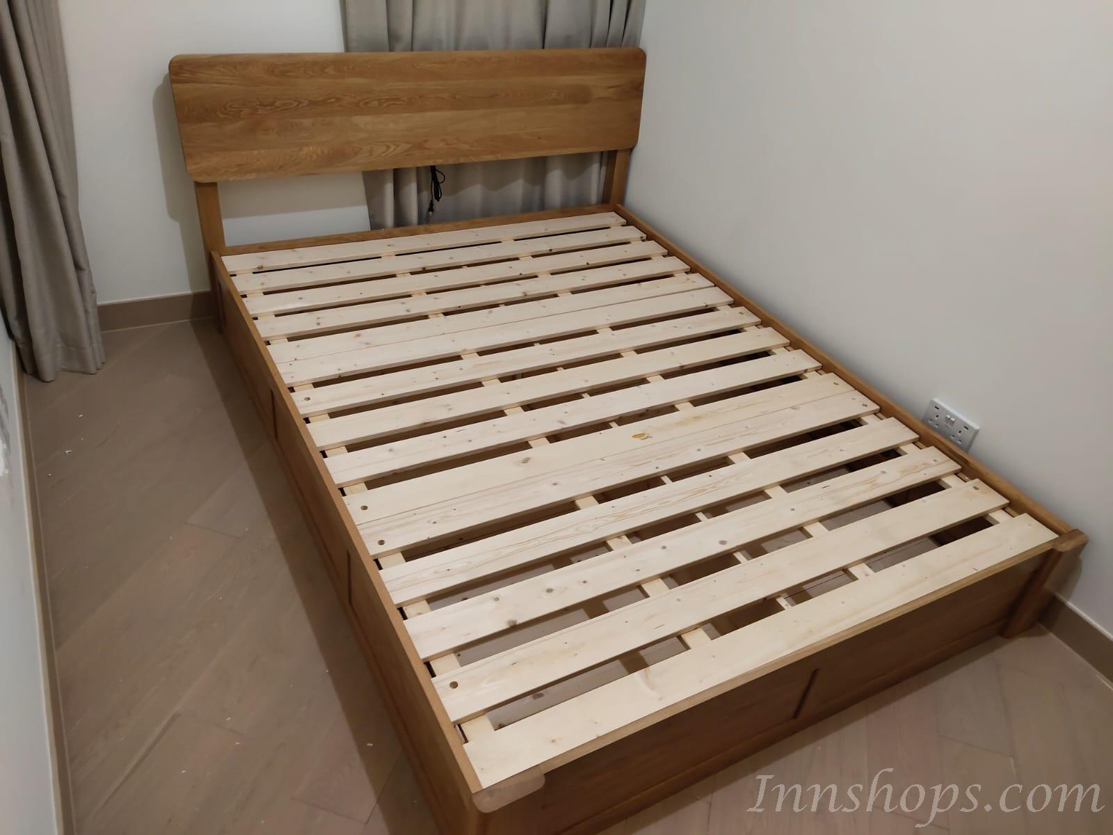 北歐實木系列 白橡木雙人床*4呎/5呎/6呎(不包床褥) (IS5736)