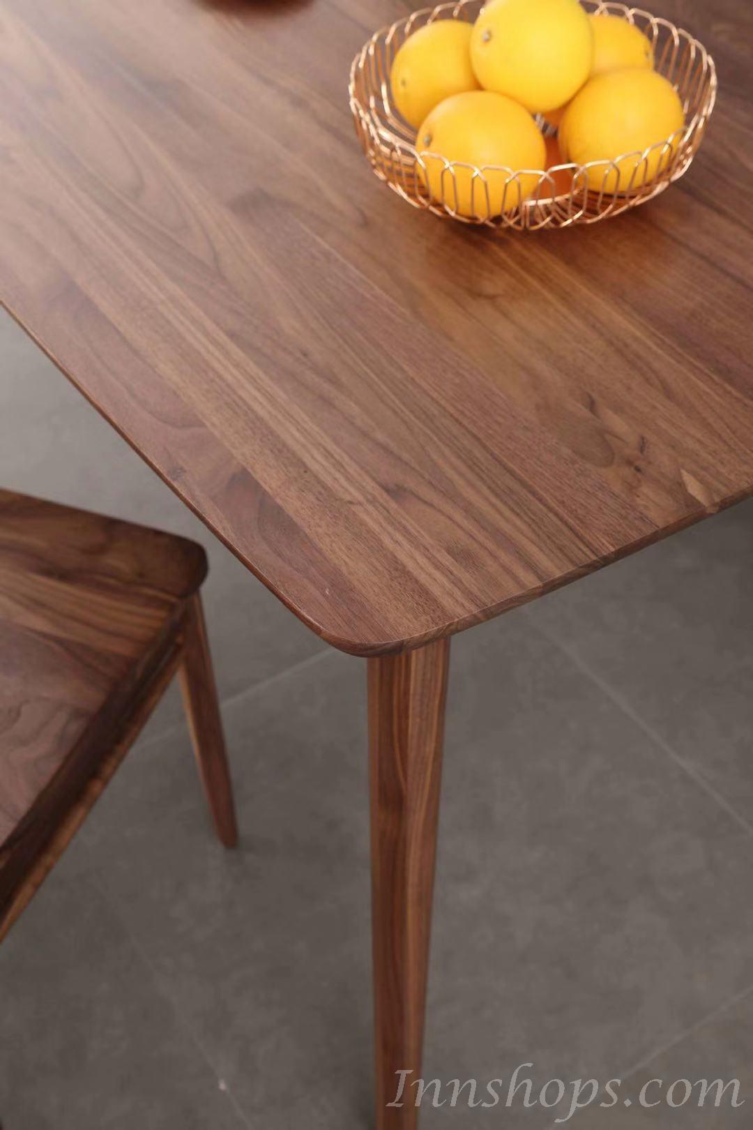 北歐實木黑胡桃木餐桌椅組合 *可自定尺寸(IS1881)