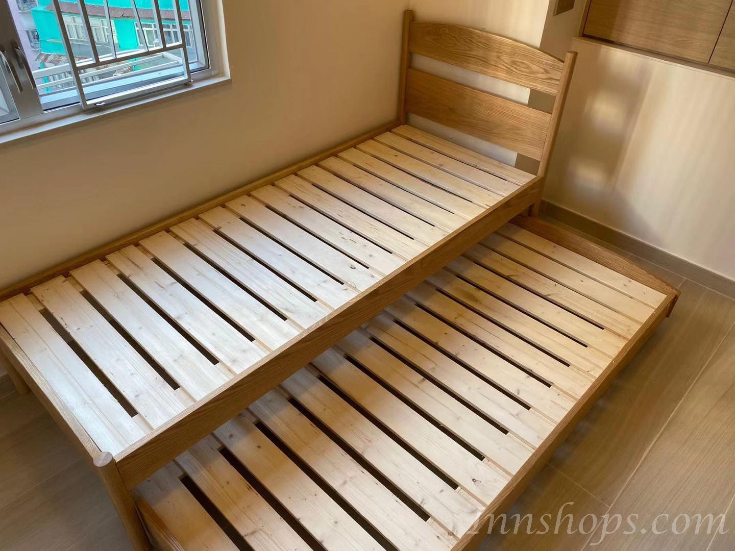 北歐實木系列 白橡木子母床 小朋友床 *可訂造呎吋(不包床褥) (IS6539)