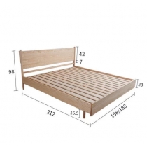 北歐實木白蠟木系列雙人床 5呎/6呎(不包床褥)(IS6555)