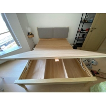 北歐實木白蠟木系列雙人油壓床 5呎/6呎(不包床褥)(IS6553)