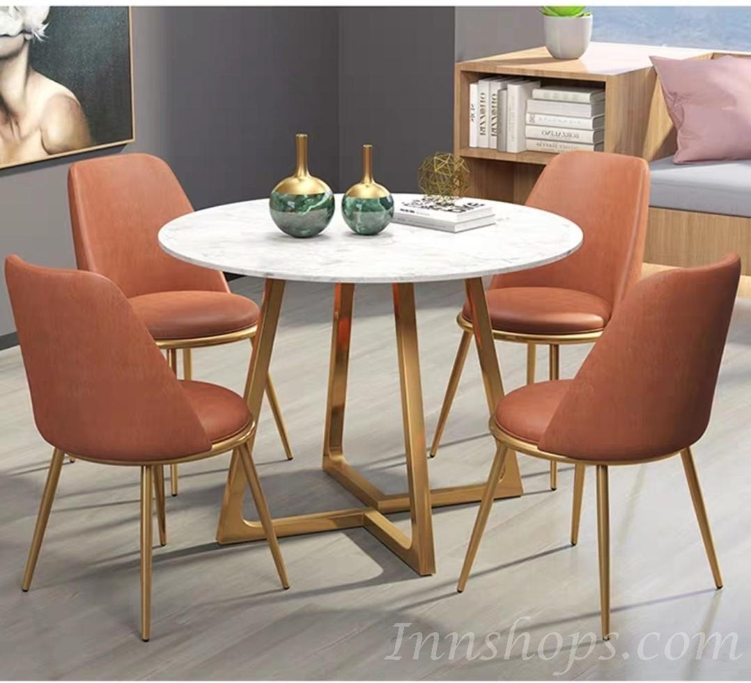 鐵藝系列 岩板餐桌椅套裝 *80/100/120/135cm (IS6962)
