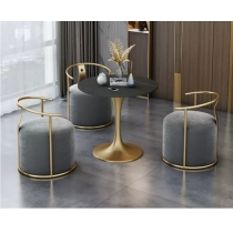 鐵藝系列 岩板圓餐桌椅套裝 *60/70/80cm (IS6967)