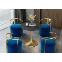 鐵藝系列 岩板圓餐桌椅套裝 *60/70/80cm (IS6967)