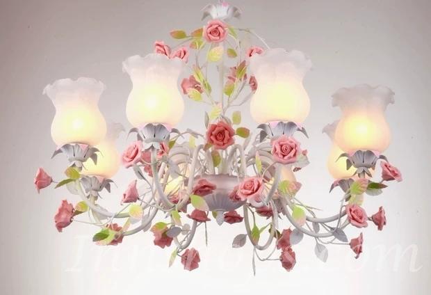 陶瓷玫瑰 5,6,8頭吊燈(IS0104)