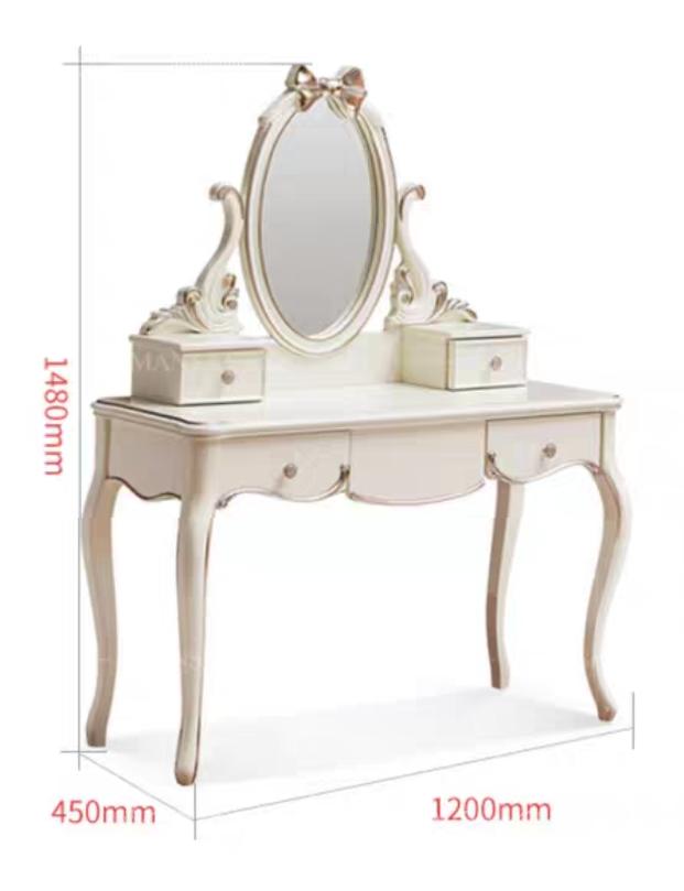 法式貴族實木系列 梳妝台 連梳妝凳*120cm(IS4133)