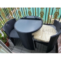 戶外傢俱 小戶型 收納仿藤桌椅3件套裝(IS5032)