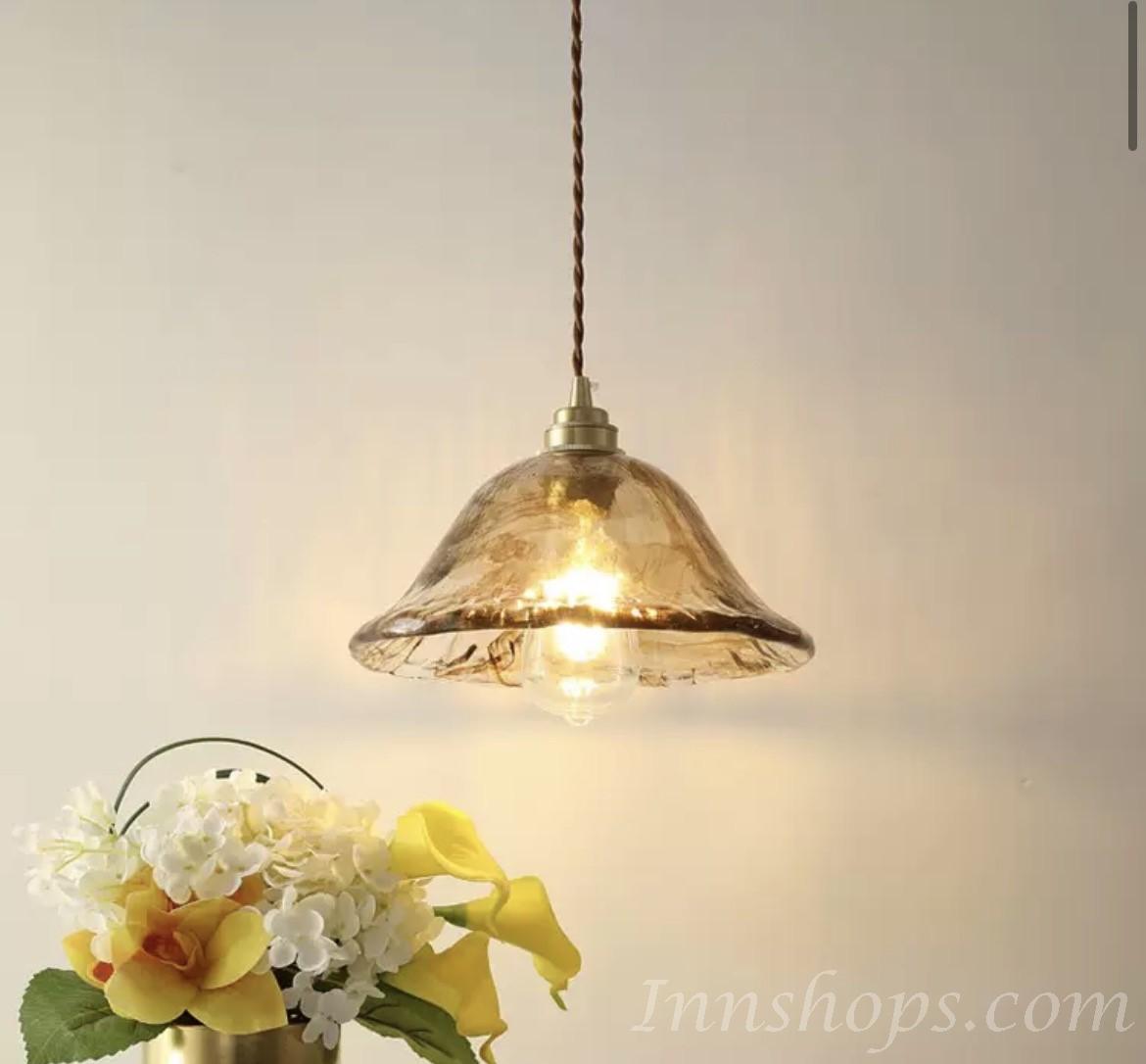 玻璃復古黃銅吊燈 (IS3930)