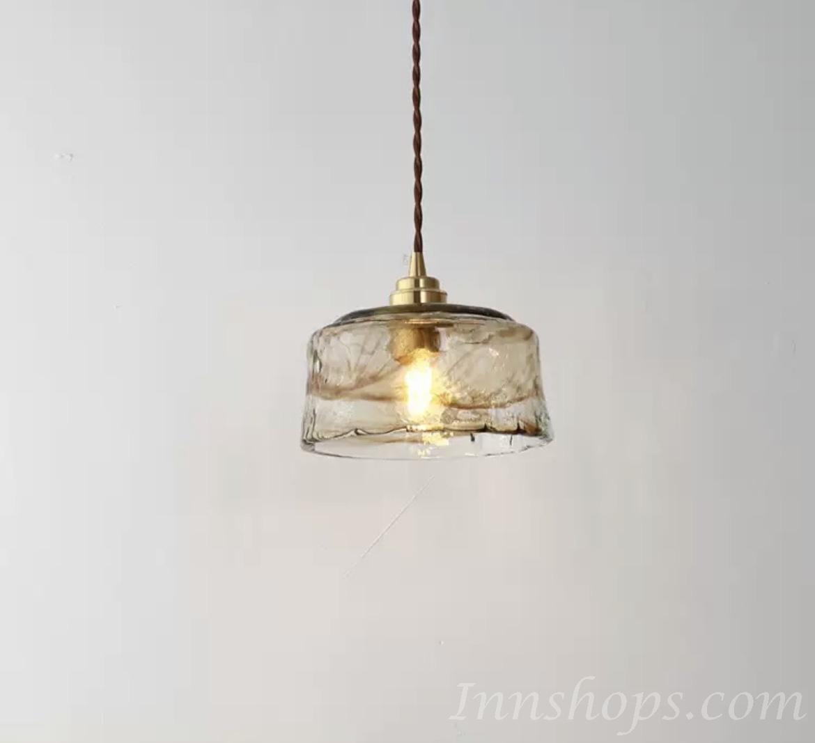 玻璃復古黃銅吊燈 (IS3930)
