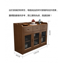 中式實木糸列 實木餐邊櫃 多功能碗櫥玻璃儲物櫃(IS1020)