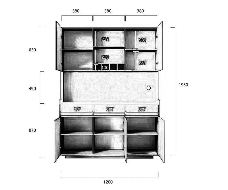 北歐品味糸列 現代簡約餐邊櫃 儲物高櫃置物櫃120cm/160cm(IS8113)