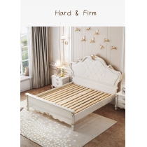 歐式實木雙人床 輕奢白色公主床 *5呎/6呎 (不包床褥)(IS0523)
