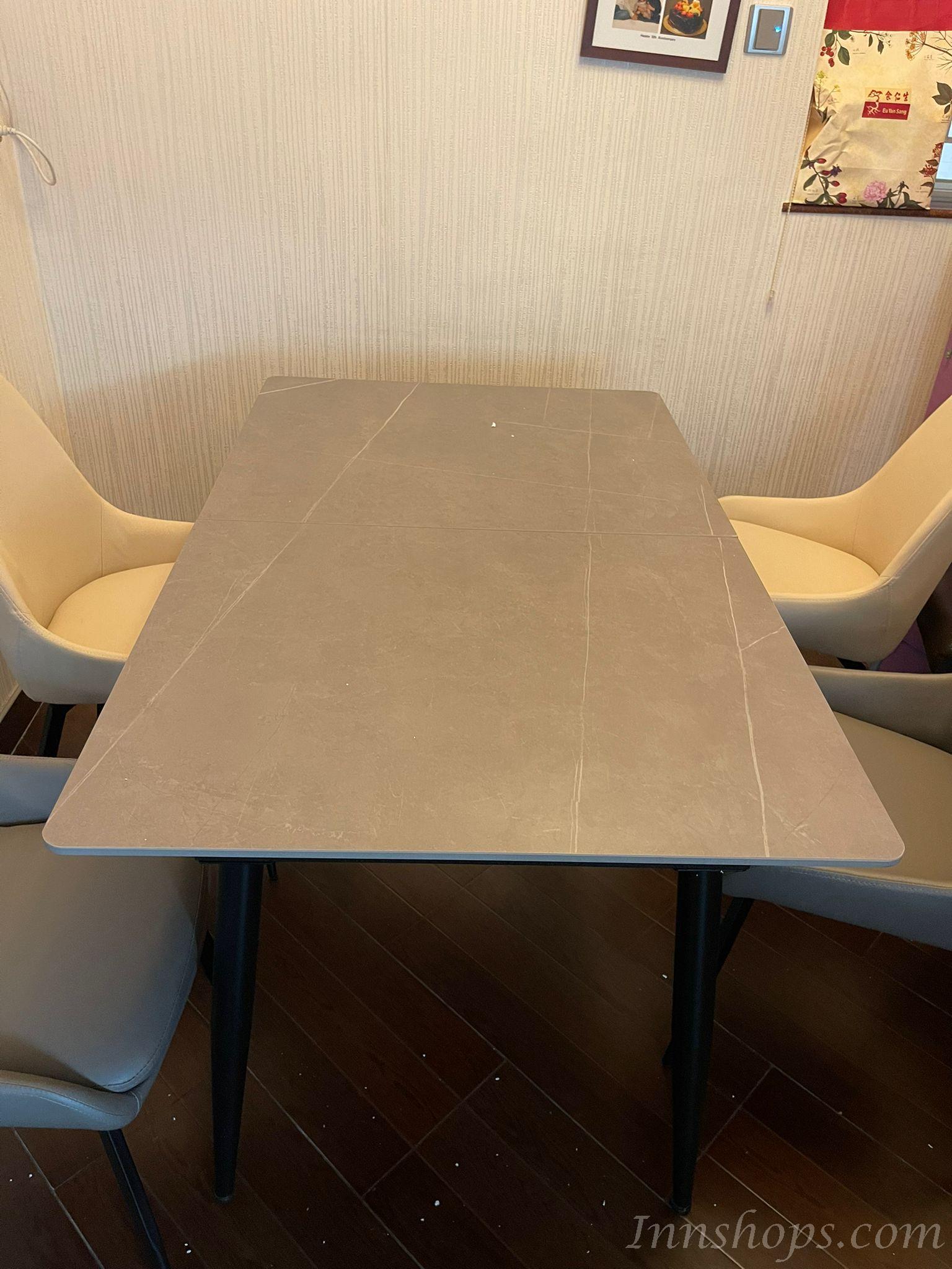 意式岩板(6mm)伸縮餐桌*110/120/130/150cm (IS7696)