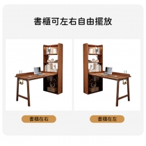 日式實木橡木系列 連書櫃 轉角書枱 電腦枱 100/120cm (IS8460)