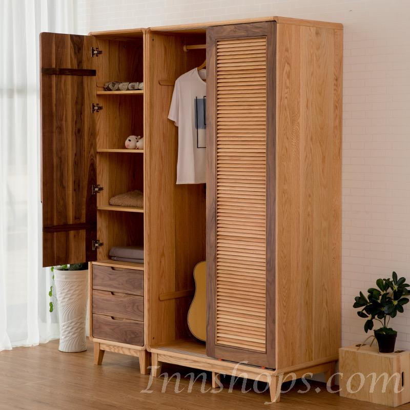 訂造傢俬 白橡木 黑胡桃木系列 訂造衣櫃*可訂造呎吋(IS6832)