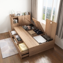 訂造傢俬北歐實木系列白橡木雙人床油壓床*可訂造呎吋(不包床褥)(IS6830)
