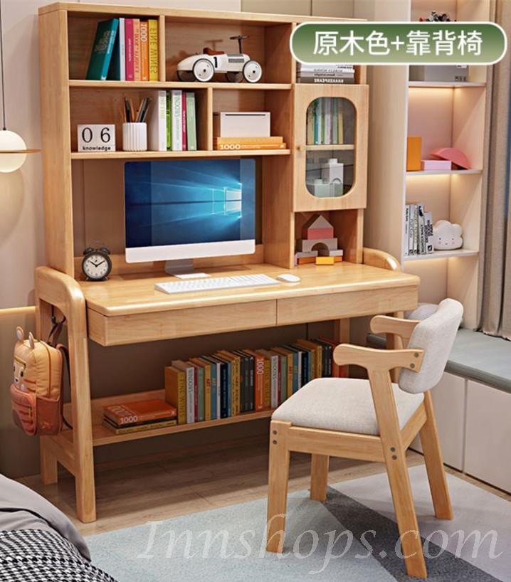 日式實木橡木 書桌書架/電腦枱 (可配椅)組合 (IS8915)