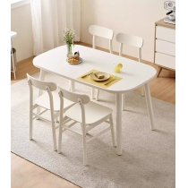 日式實木橡木 鋼化玻璃/木枱面 餐桌 餐椅140x80x75/75.5cm (IS8982)