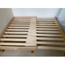 日式實木橡木 可伸縮折疊單人床 雙人床 推拉榻榻米排骨架床*90/120/150cm (IS8983)