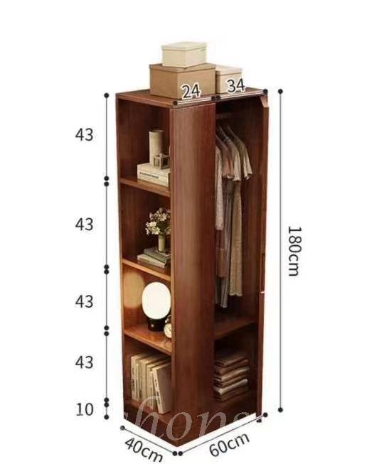 日式實木橡木 轉角衣櫃 角落置物櫃 小型單人收納櫃書櫃*60cm (IS9083)