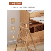 日式實木橡木系列 岩板枱面 餐邊櫃 摺疊餐椅 組合 85cm*40cm/143cm*187 (IS9144)