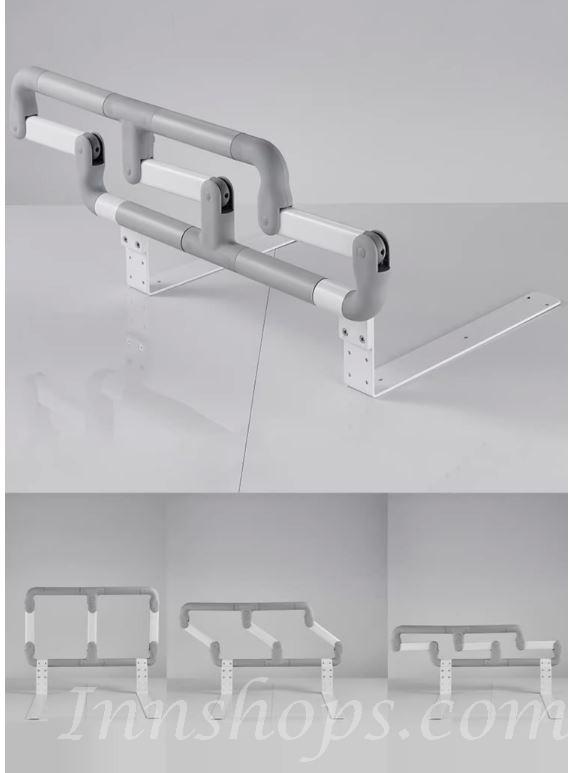 長者用品 床邊扶手欄桿 老人折疊助力架 安全起身輔助器 床上護欄*62cm  (IS9175)