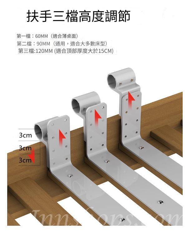 長者用品 床邊扶手欄桿 老人折疊助力架 安全起身輔助器 床上護欄*62cm  (IS9175)