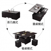 北歐升降茶几餐枱兩用 折疊飯枱岩板100cm/120cm(IS7567_2)