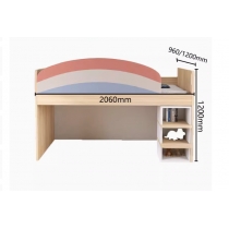 兒童皇國  彩虹床兒童半高床 公主床 小戶型書桌一體榻榻米床96cm/120cm(IS9188)