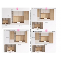 北歐簡約現代背景牆電視櫃組合 輕奢客廳電視櫃*200cm/240cm/280cm/320cm/360cm (IS9192)