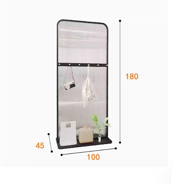 長虹玻璃屏風 隔斷客廳 玄關遮擋掛衣置物架*60cm/80cm/100cm (IS9226)