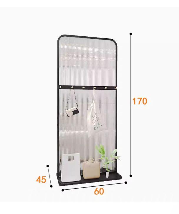 長虹玻璃屏風 隔斷客廳 玄關遮擋掛衣置物架*60cm/80cm/100cm (IS9226)