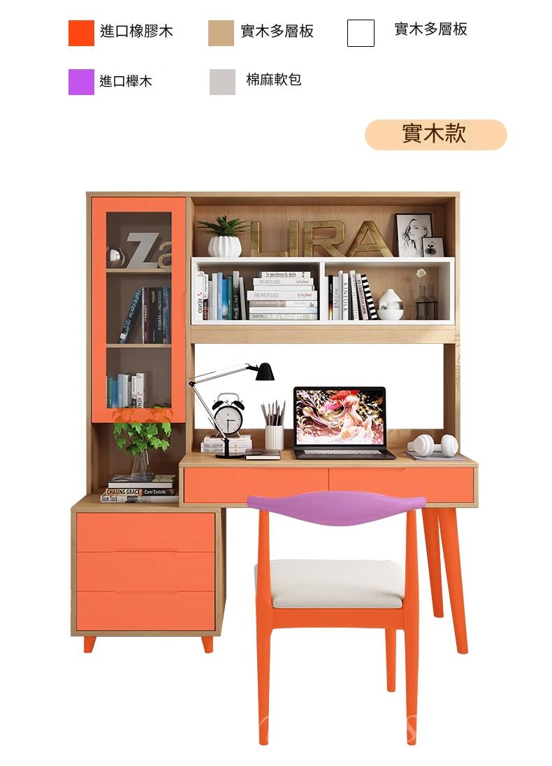 北歐摩登系列 實木書枱/電腦桌 120cm/140cm/160cm*50cm*187cm (IS9227)