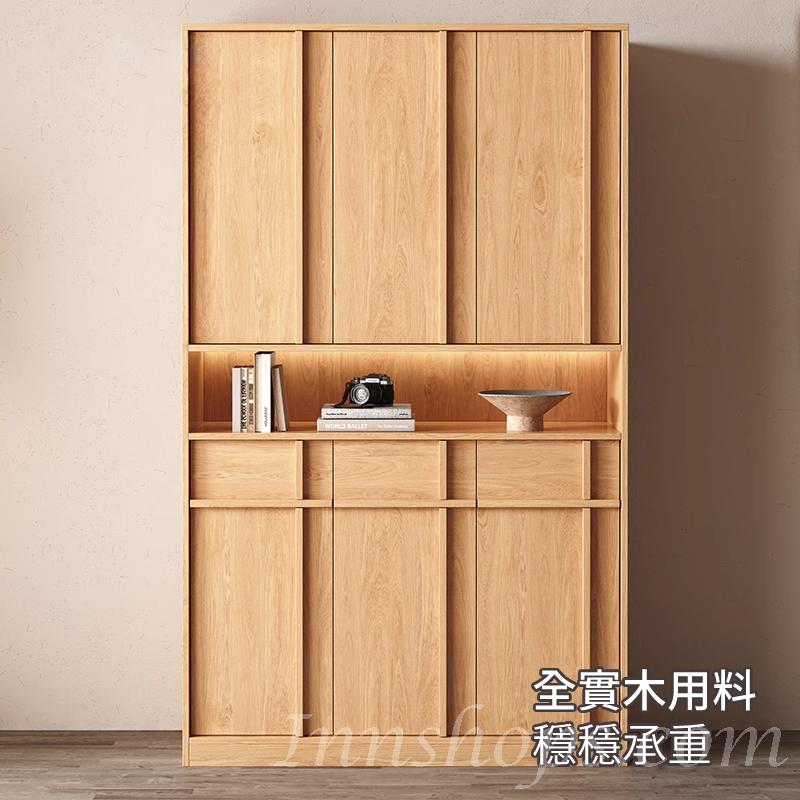 北歐實木白橡木系列 門口玄關鞋櫃 餐邊櫃 收納櫃 120cm*40cm*200cm (IS9238)