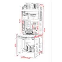時尚系列 帶鍵盤托電腦桌 小型單人台 一體小戶型書桌書架 （IS9236）
