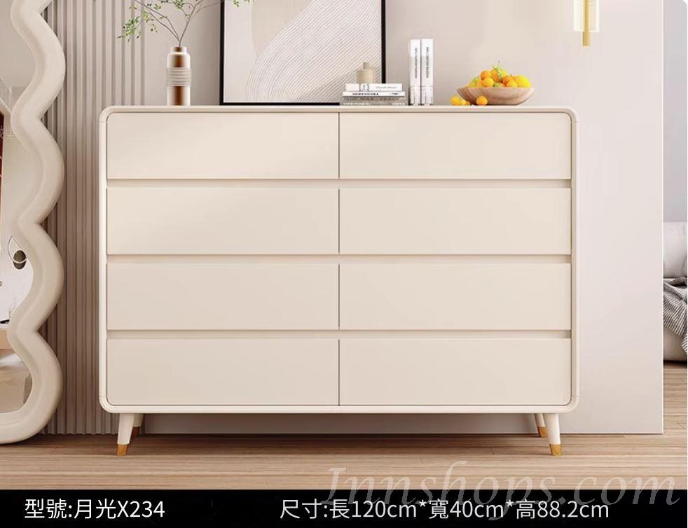 奶油風輕奢斗櫃 儲物櫃卧室 收纳櫃*70cm/100cm/120cm (IS9264)