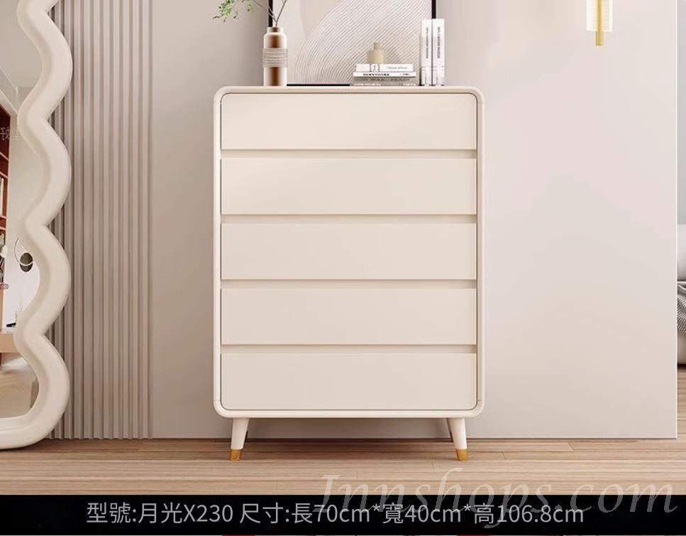 奶油風輕奢斗櫃 儲物櫃卧室 收纳櫃*70cm/100cm/120cm (IS9264)